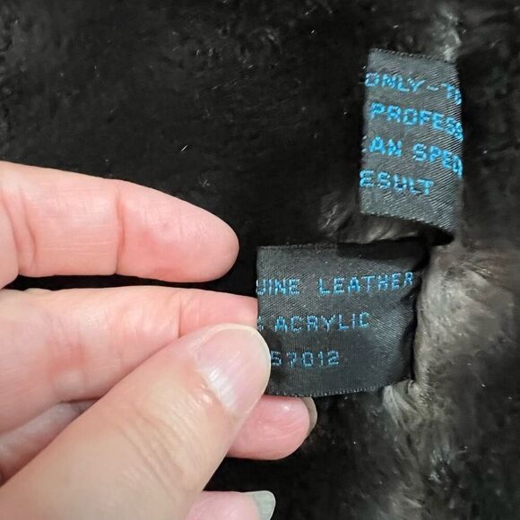 Vtg 90s Steve Madden Leather Bomber Jacket Faux Fur Lined Coat‎ Black Women’s - Picture 9 of 14